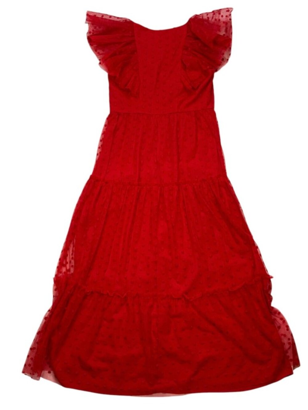 Tuckernuck Tulle Giselle Gown Dress M Red Ruffles Maxi NEW - Picture 13 of 14
